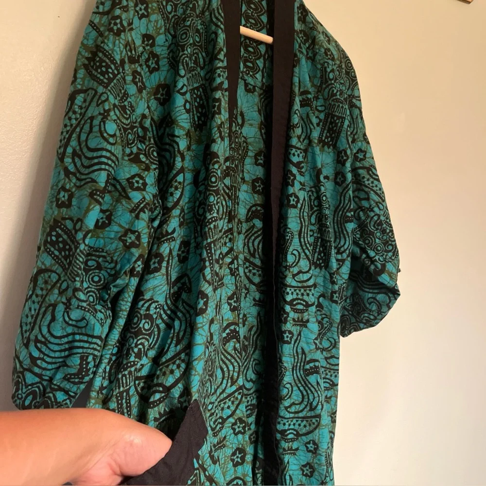❌SOLD❌Bali Bagus Batik Collection 100% Cotton Open Front Wide Arms - Picture 4 of 9